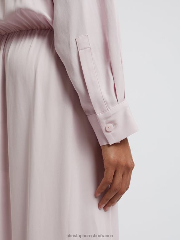 robe chemise portefeuille 4680H54 rose/quartz vêtements Christopher Esber