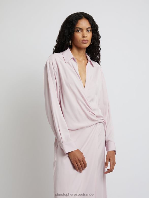 robe chemise portefeuille 4680H54 rose/quartz vêtements Christopher Esber