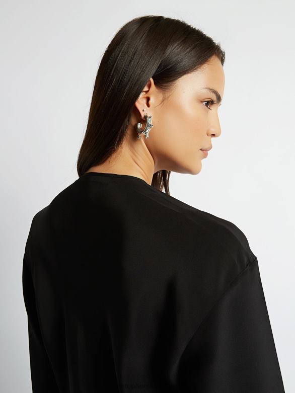 robe chemise triquetra nouée sur le devant 4680H68 noir vêtements Christopher Esber