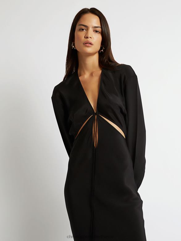 robe chemise triquetra nouée sur le devant 4680H68 noir vêtements Christopher Esber
