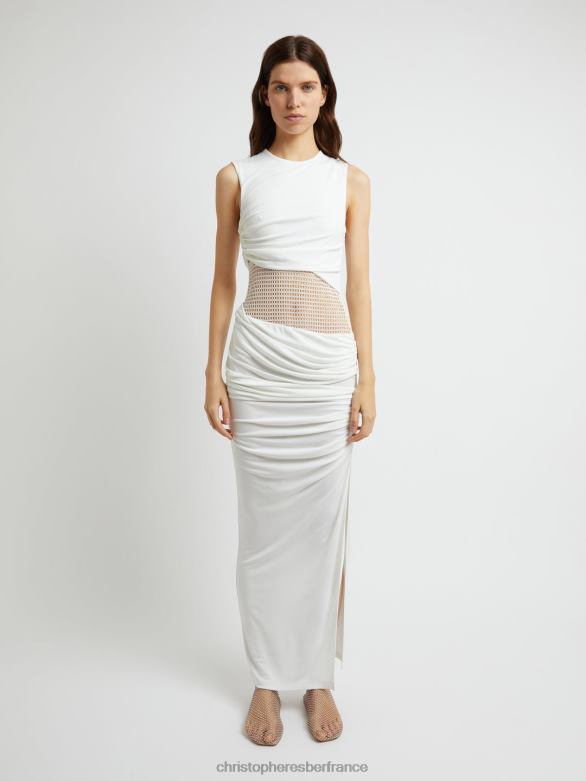 robe colonne boketto 4680H28 blanc vêtements Christopher Esber