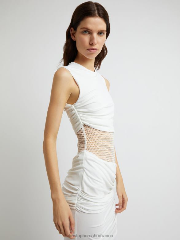 robe colonne boketto 4680H28 blanc vêtements Christopher Esber