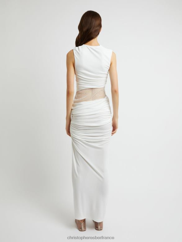 robe colonne boketto 4680H28 blanc vêtements Christopher Esber