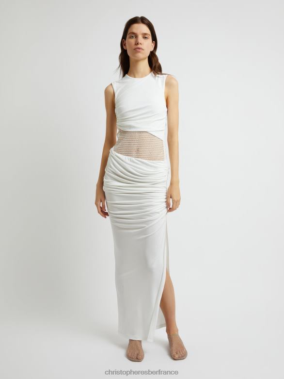 robe colonne boketto 4680H28 blanc vêtements Christopher Esber