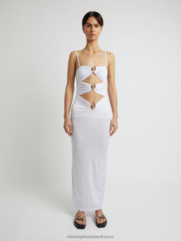 robe colonne orbite percée 4680H57 blanc vêtements Christopher Esber