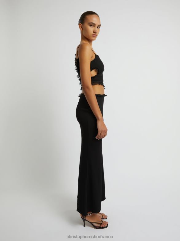 robe débardeur inclinée en interlink carina 4680H64 noir vêtements Christopher Esber