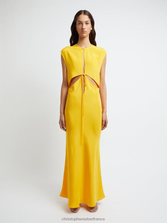 robe débardeur musculaire triquetra 4680H70 mangue vêtements Christopher Esber