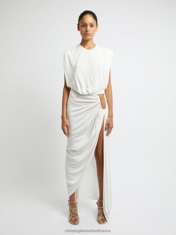 robe débardeur à palmiers 4680H20 blanc vêtements Christopher Esber