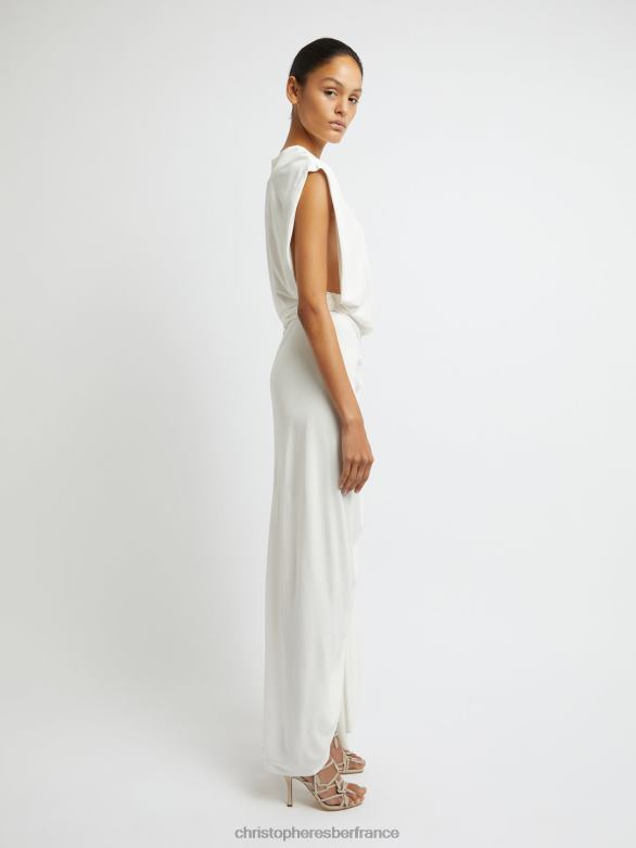 robe débardeur à palmiers 4680H20 blanc vêtements Christopher Esber