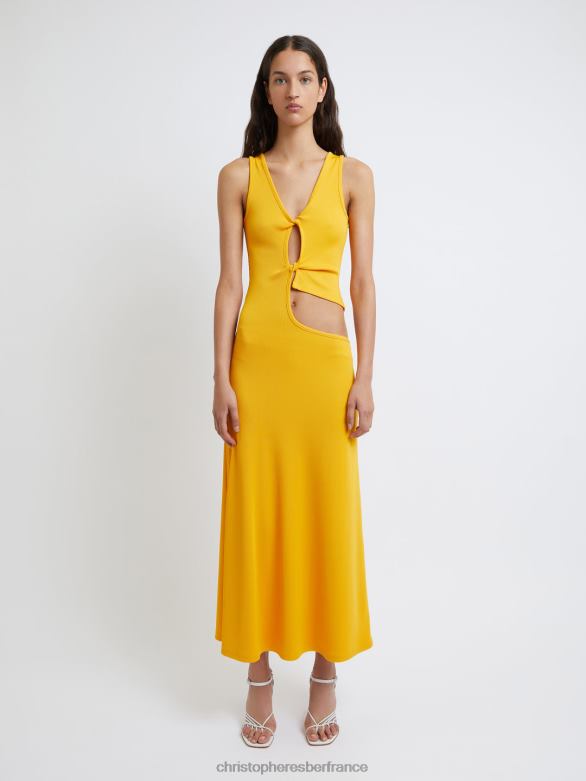 robe débardeur torsadée ouverte 4680H6 mangue vêtements Christopher Esber