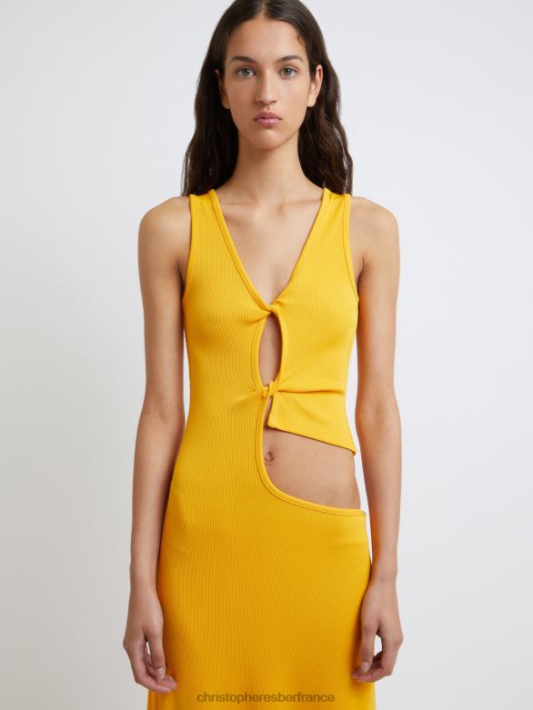 robe débardeur torsadée ouverte 4680H6 mangue vêtements Christopher Esber