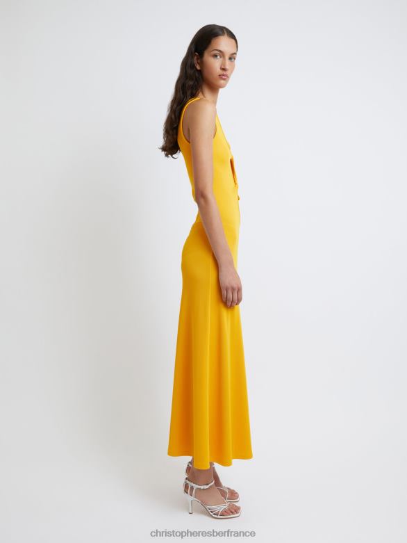 robe débardeur torsadée ouverte 4680H6 mangue vêtements Christopher Esber