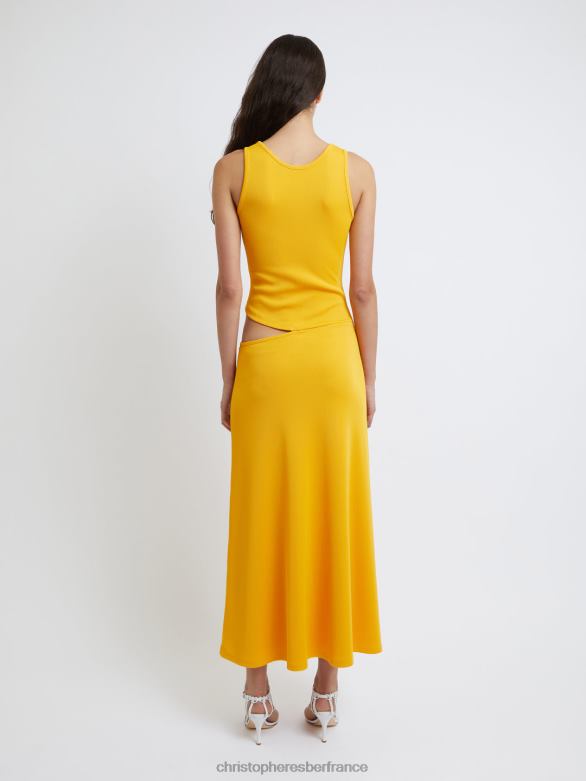 robe débardeur torsadée ouverte 4680H6 mangue vêtements Christopher Esber