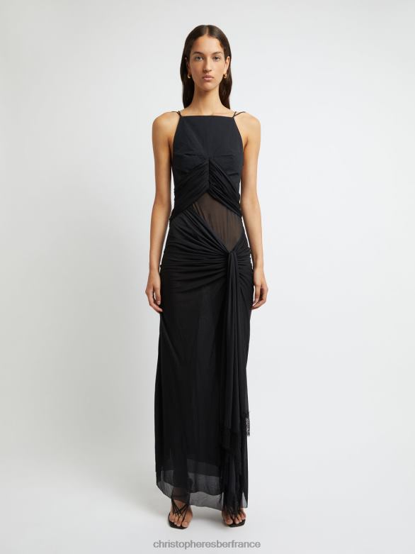 robe de minerai de chlorophyte 4680H33 noir vêtements Christopher Esber