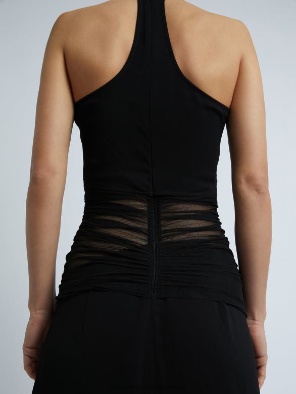 robe dos nu à empiècement en tulle 4680H61 noir vêtements Christopher Esber