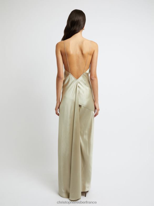 robe drapée à chutes verdoyantes 4680H11 mastic vêtements Christopher Esber