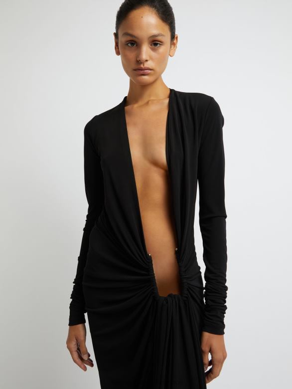 robe drapée à paume arquée 4680H42 noir vêtements Christopher Esber