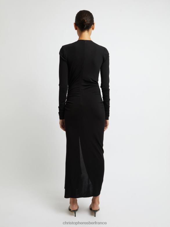 robe drapée à paume arquée 4680H42 noir vêtements Christopher Esber