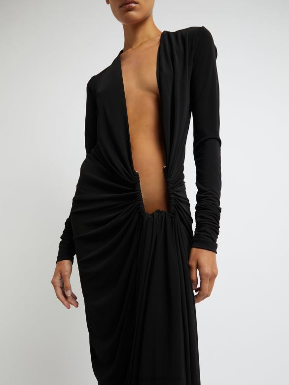 robe drapée à paume arquée 4680H42 noir vêtements Christopher Esber