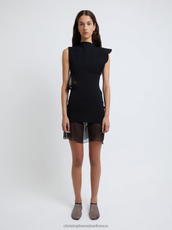 robe duo à bords cerclés 4680H29 noir vêtements Christopher Esber