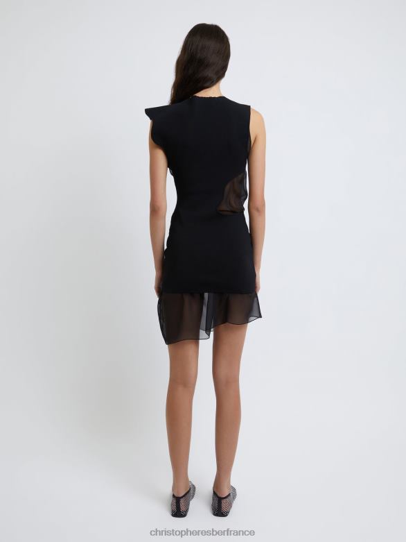 robe duo à bords cerclés 4680H29 noir vêtements Christopher Esber