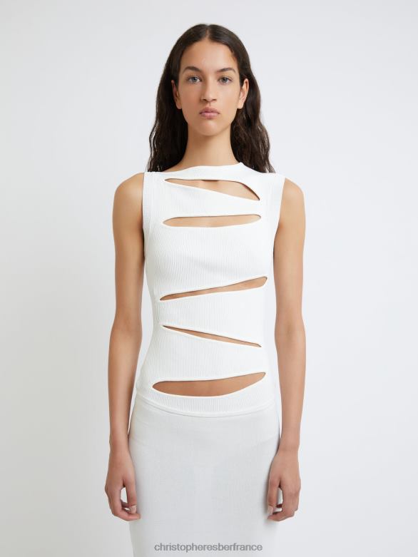 robe en maille fendue 4680H45 Ivoire vêtements Christopher Esber
