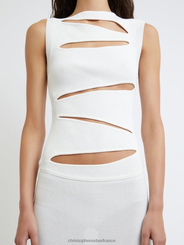 robe en maille fendue 4680H45 Ivoire vêtements Christopher Esber