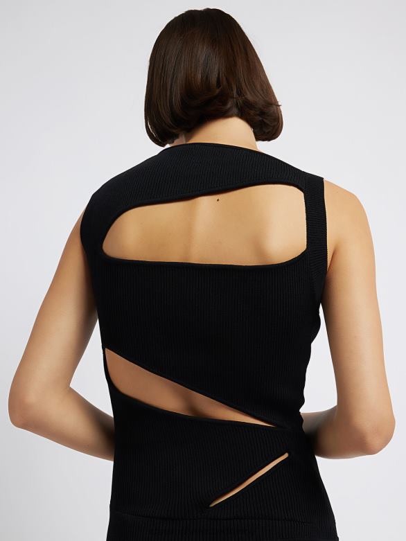 robe en maille fendue 4680H46 noir vêtements Christopher Esber