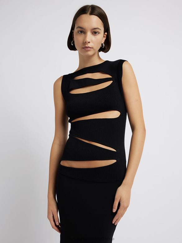 robe en maille fendue 4680H46 noir vêtements Christopher Esber