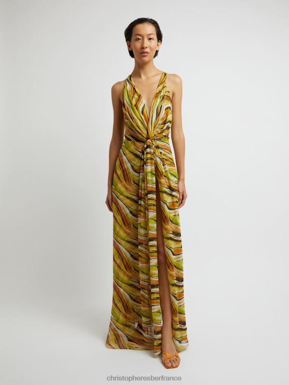 robe en soie entrelacée folia 4680H7 psych/folia/imprimé vêtements Christopher Esber