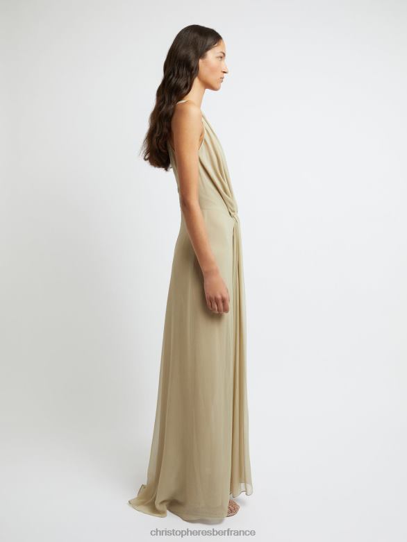 robe entrelacée à ressorts en soie 4680H18 mastic vêtements Christopher Esber