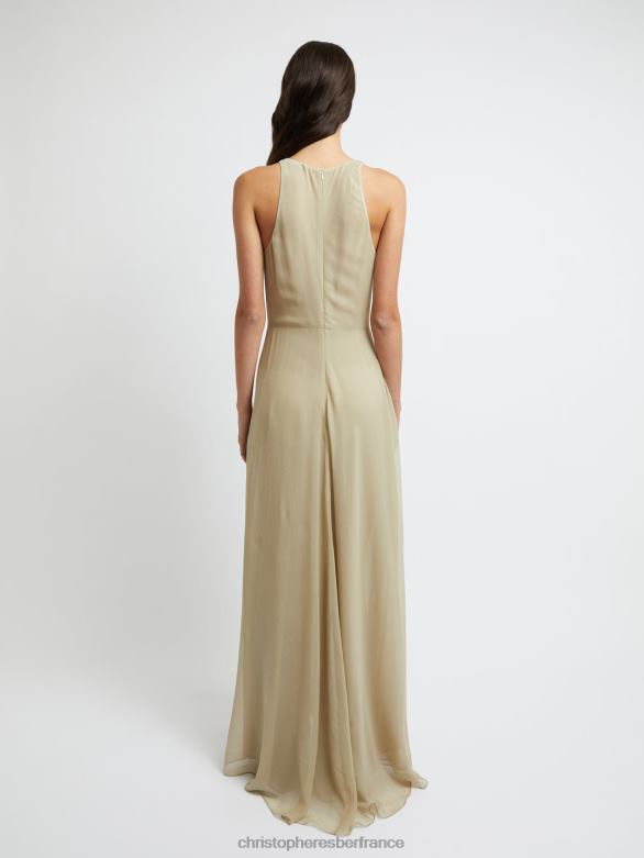 robe entrelacée à ressorts en soie 4680H18 mastic vêtements Christopher Esber