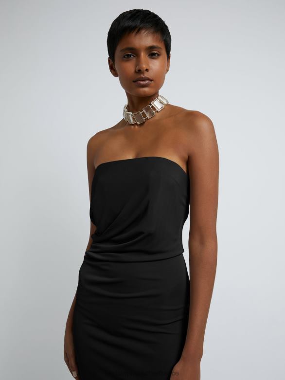 robe froncée sans bretelles 4680H50 noir vêtements Christopher Esber