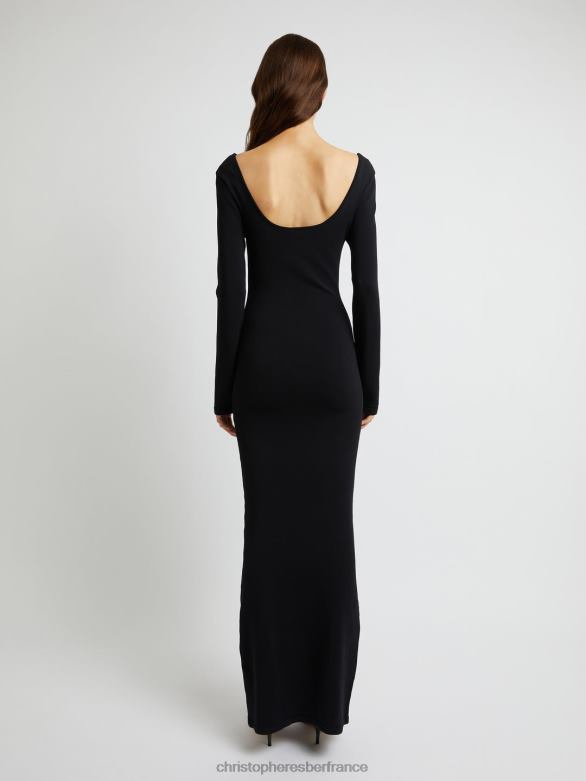 robe à manches longues à armatures Salacia 4680H30 noir vêtements Christopher Esber