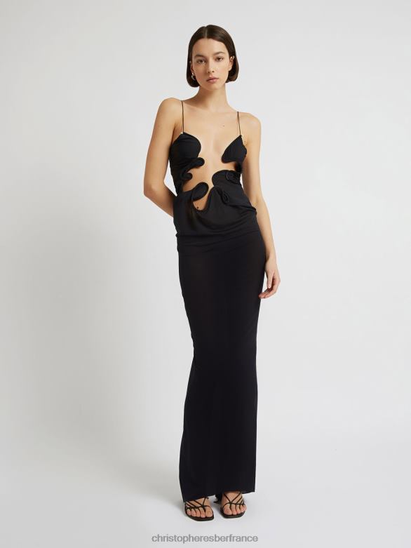 robe moulée Venus 4680H48 noir vêtements Christopher Esber