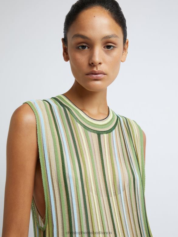 robe à rubans entrelacés 4680H12 dypsis/vert/multi vêtements Christopher Esber