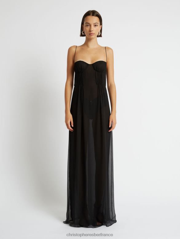 robe à soutien-gorge balconnet 4680H67 noir vêtements Christopher Esber