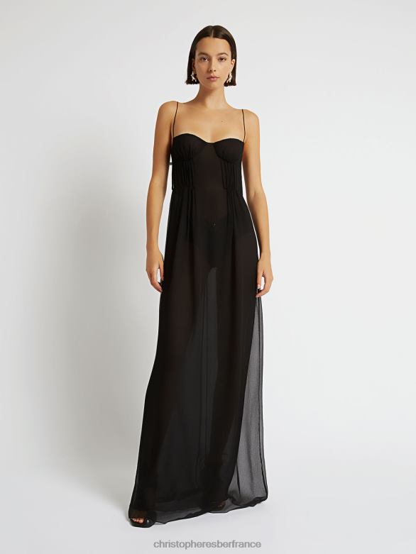 robe à soutien-gorge balconnet 4680H67 noir vêtements Christopher Esber