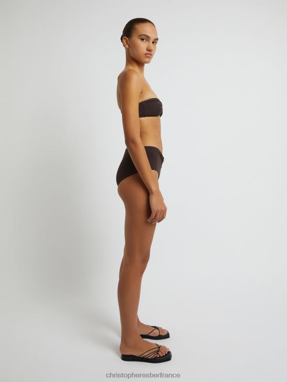 culotte basse froncée orbit 4680H183 chocolat vêtements Christopher Esber