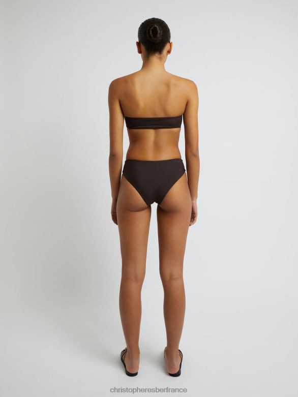 culotte basse froncée orbit 4680H183 chocolat vêtements Christopher Esber