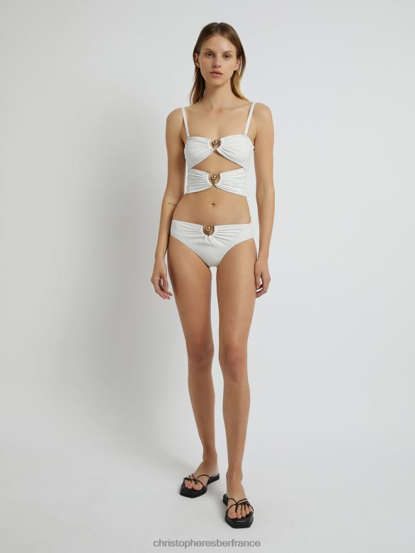 culotte basse froncée orbit 4680H184 blanc vêtements Christopher Esber