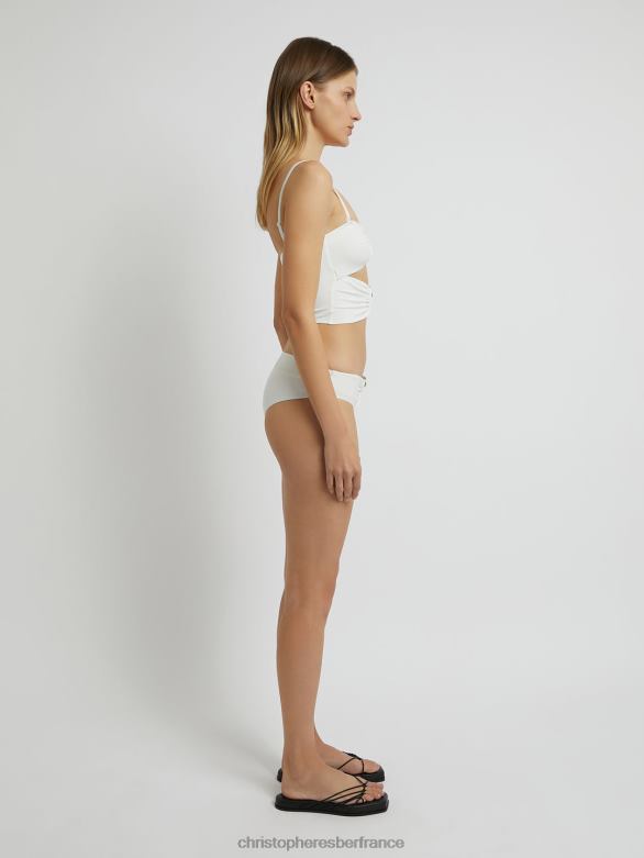 culotte basse froncée orbit 4680H184 blanc vêtements Christopher Esber