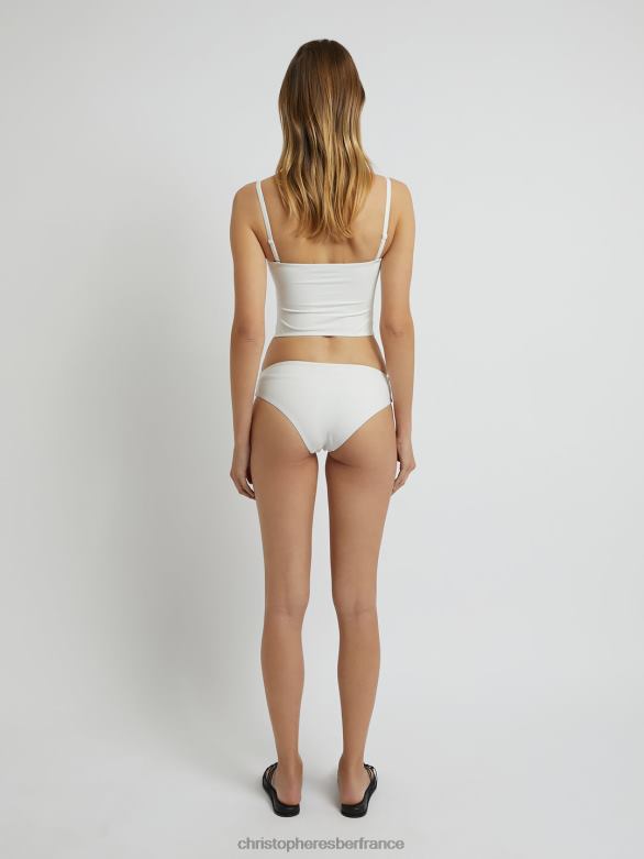 culotte basse froncée orbit 4680H184 blanc vêtements Christopher Esber