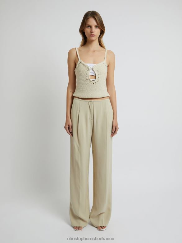 camisole à fermoir en pointelle 4680H2 abricot vêtements Christopher Esber