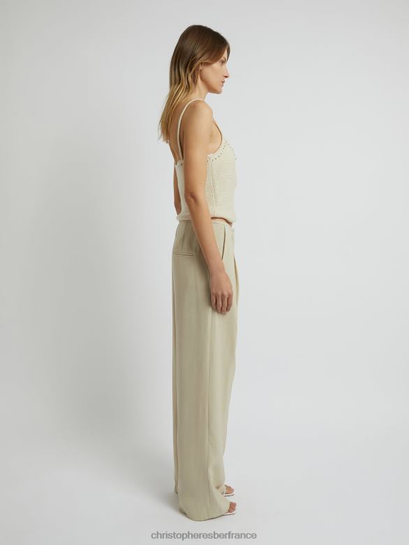 camisole à fermoir en pointelle 4680H2 abricot vêtements Christopher Esber