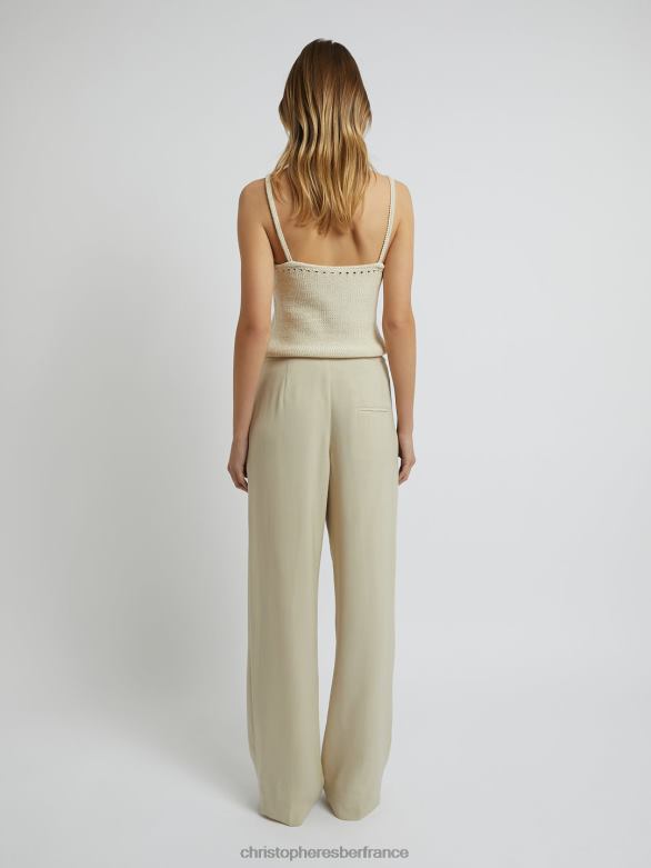 camisole à fermoir en pointelle 4680H2 abricot vêtements Christopher Esber