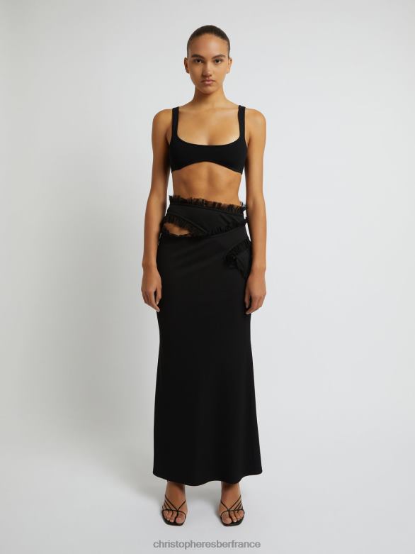 soutien-gorge en tricot minuscule 4680H78 noir vêtements Christopher Esber