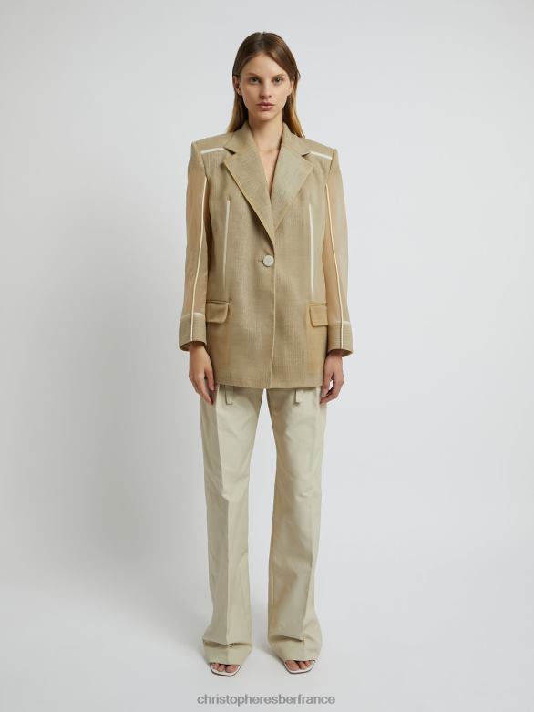 blazer à contour graphique en transparence sur mesure 4680H171 bronzer vêtements Christopher Esber