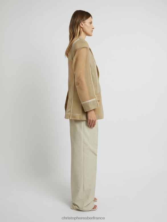 blazer à contour graphique en transparence sur mesure 4680H171 bronzer vêtements Christopher Esber