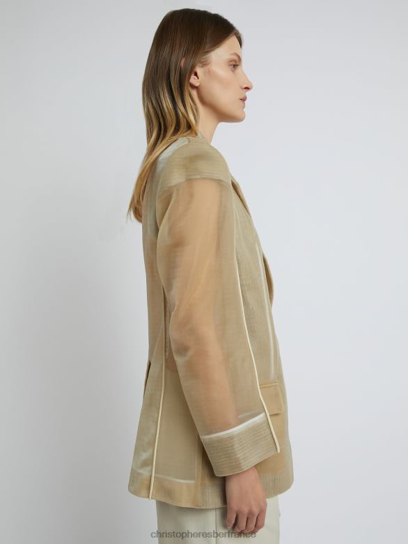 blazer à contour graphique en transparence sur mesure 4680H171 bronzer vêtements Christopher Esber